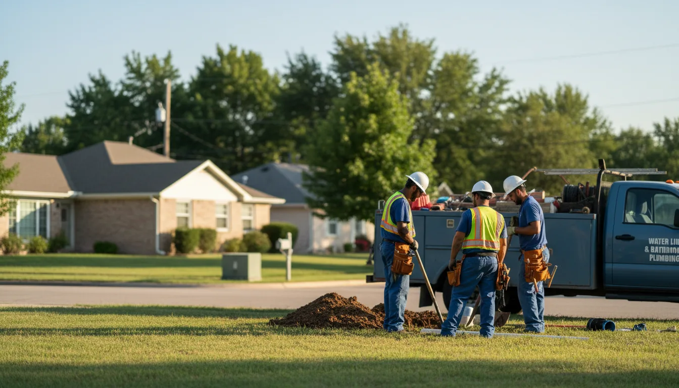 Residential water line and bathroom plumbing service in Brownsburg, IN